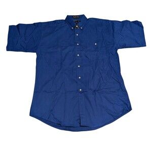 Jonathan Corey Shirt L Blue Button-down Teflon Easy Care Breathable Dad NEW